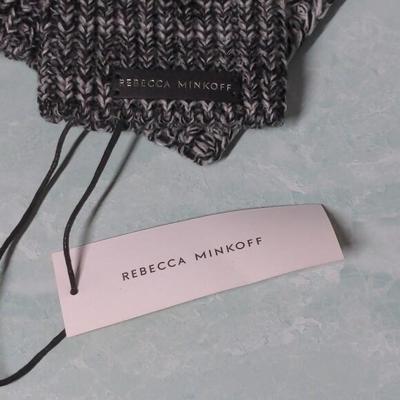 Rebecca Minkoff Marled Beanie & Arm Warmer Set In Black - NWT - Picture 5 of 7